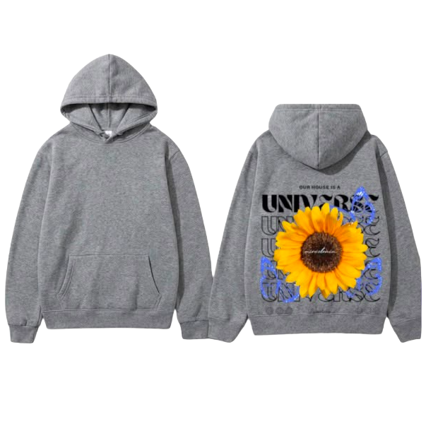 Universe Sunflower Graphic Hoodie - White