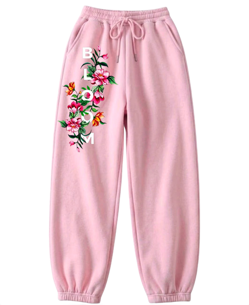 Bloom Floral Graphic Joggers - White