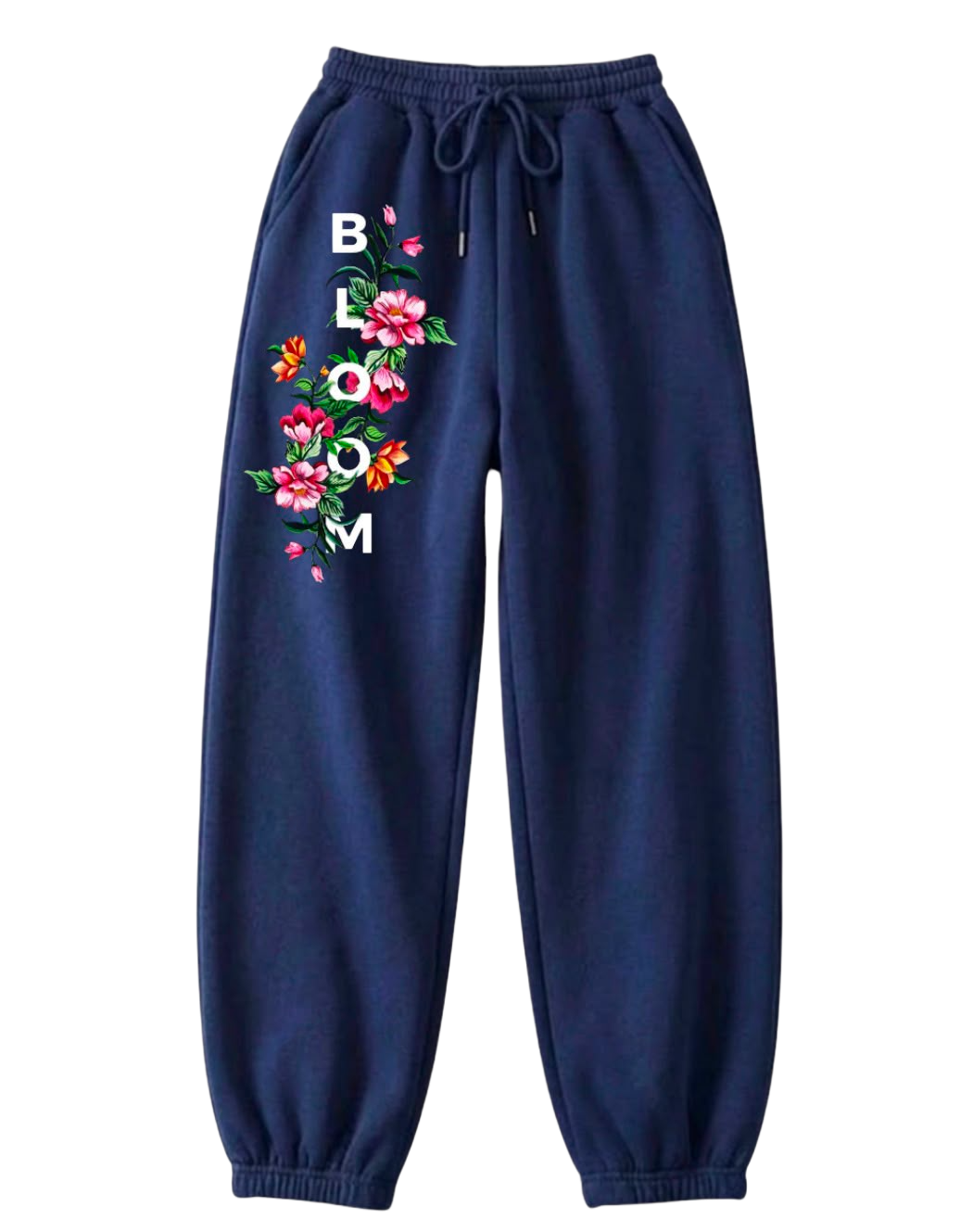 Bloom Floral Graphic Joggers - Beige