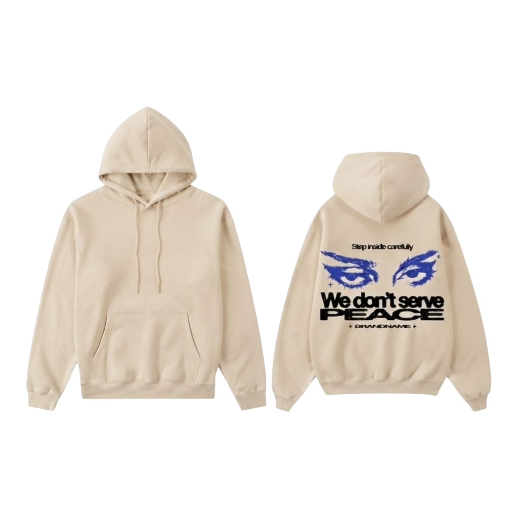 We Don't Serve Peace Graphic Hoodie - Navy
