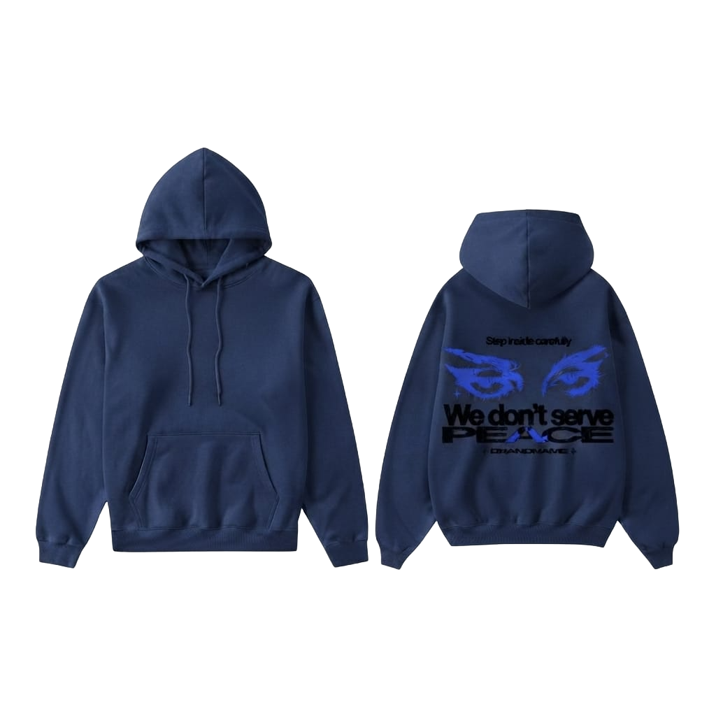We Don't Serve Peace Graphic Hoodie - Army Green