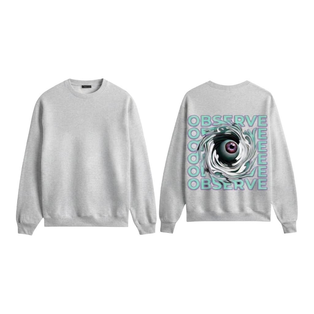 Observe Eye Vortex Graphic Sweatshirt - White