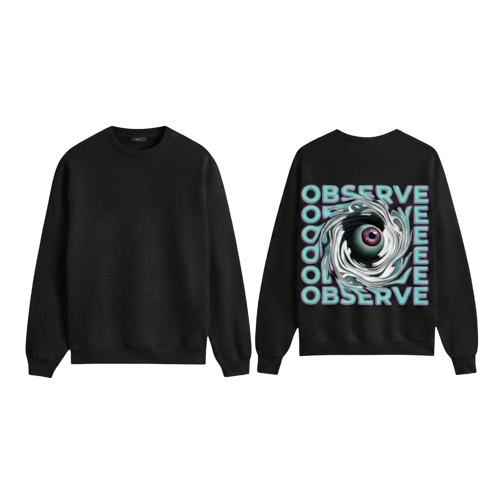 Observe Eye Vortex Graphic Sweatshirt - Baby Blue