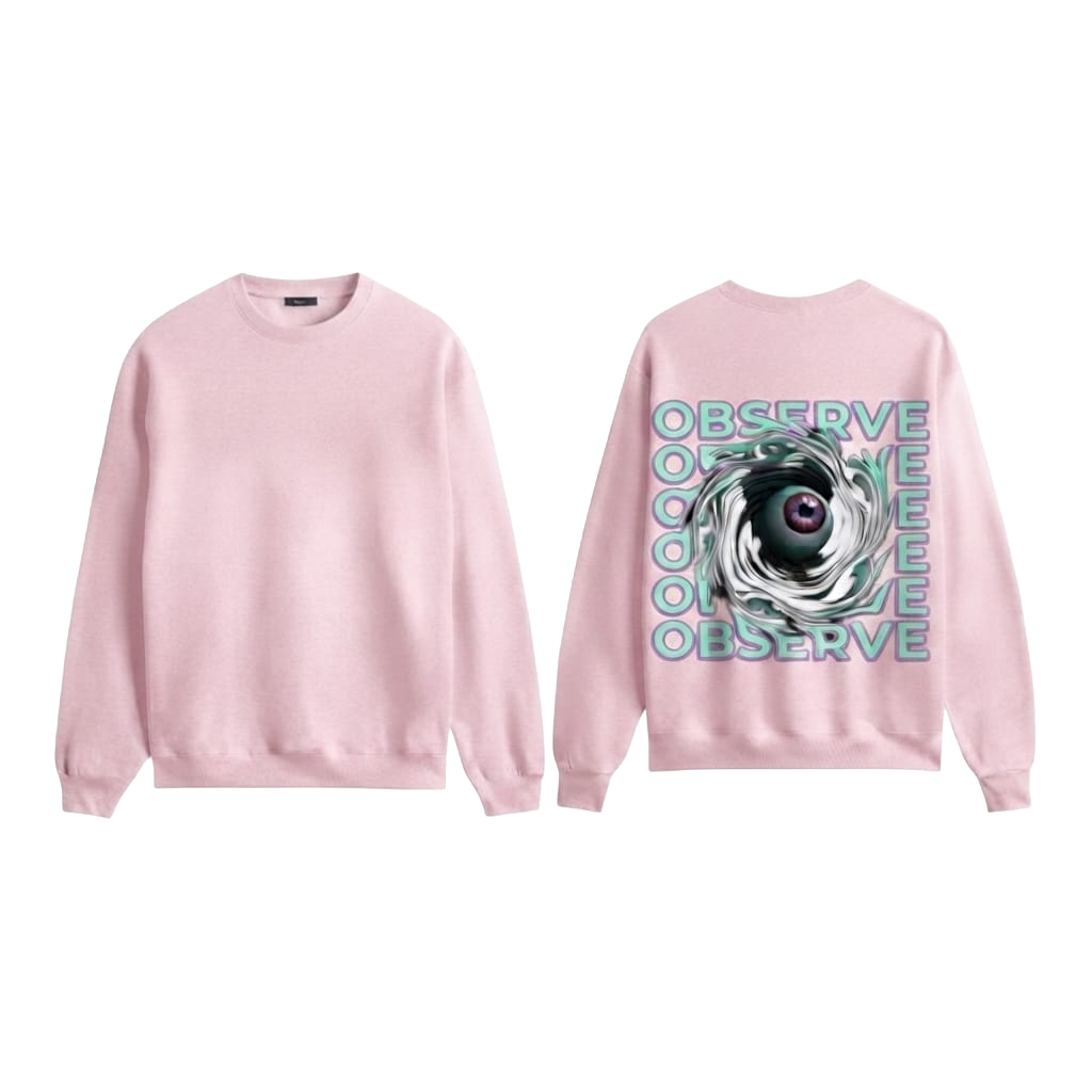 Observe Eye Vortex Graphic Sweatshirt - Pink