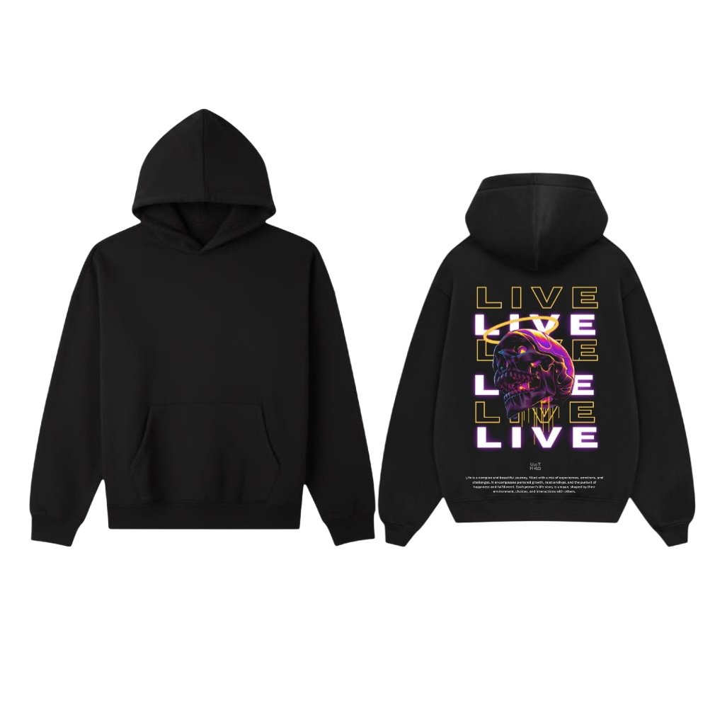LIVE Skull Graphic Hoodie - Royal Blue