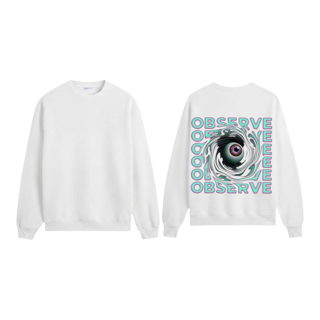 Observe Eye Vortex Graphic Sweatshirt - Grey