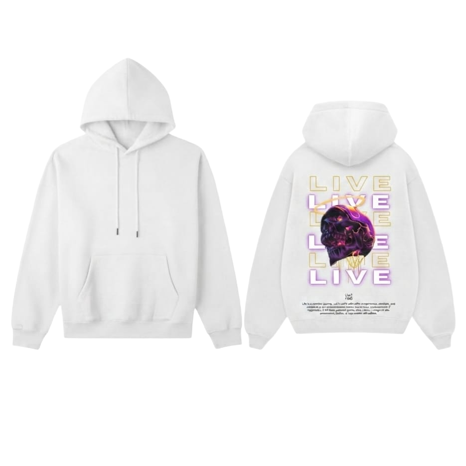 LIVE Skull Graphic Hoodie - Black