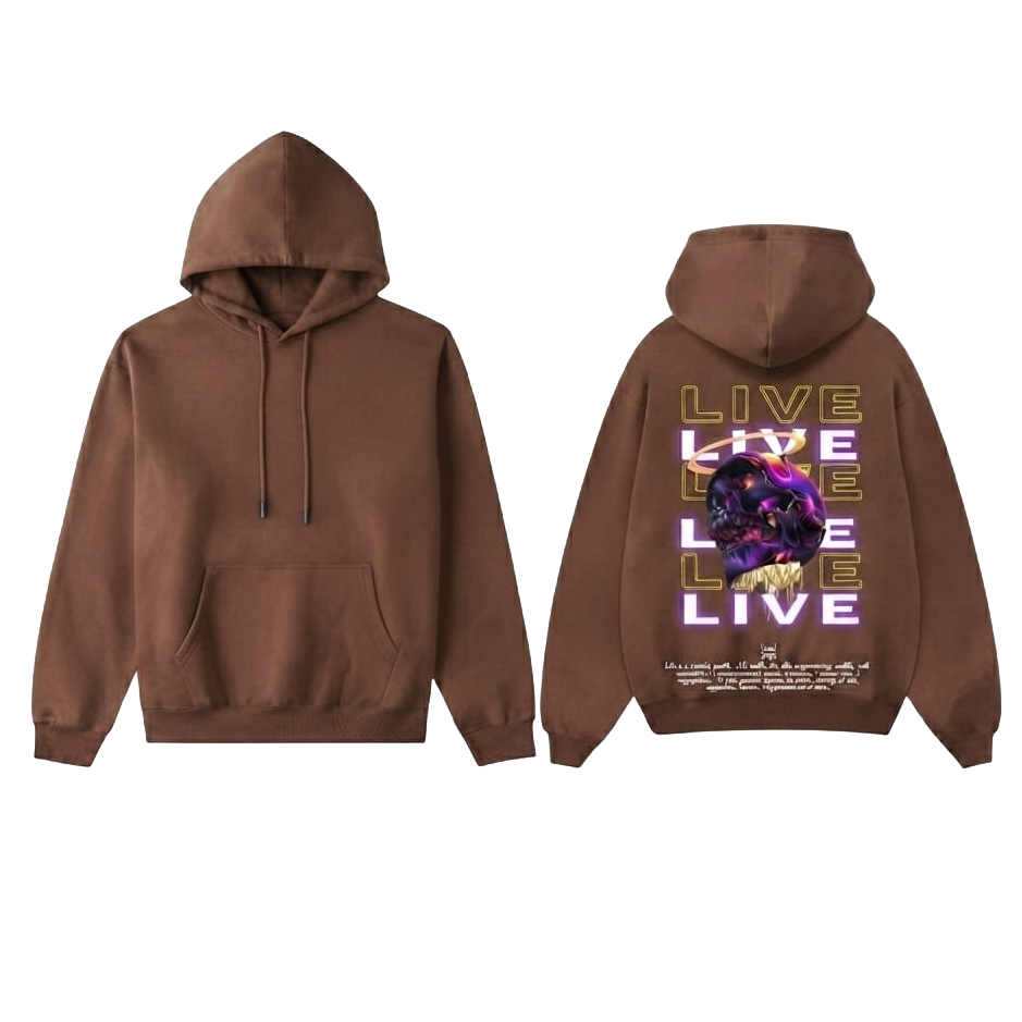 LIVE Skull Graphic Hoodie - White