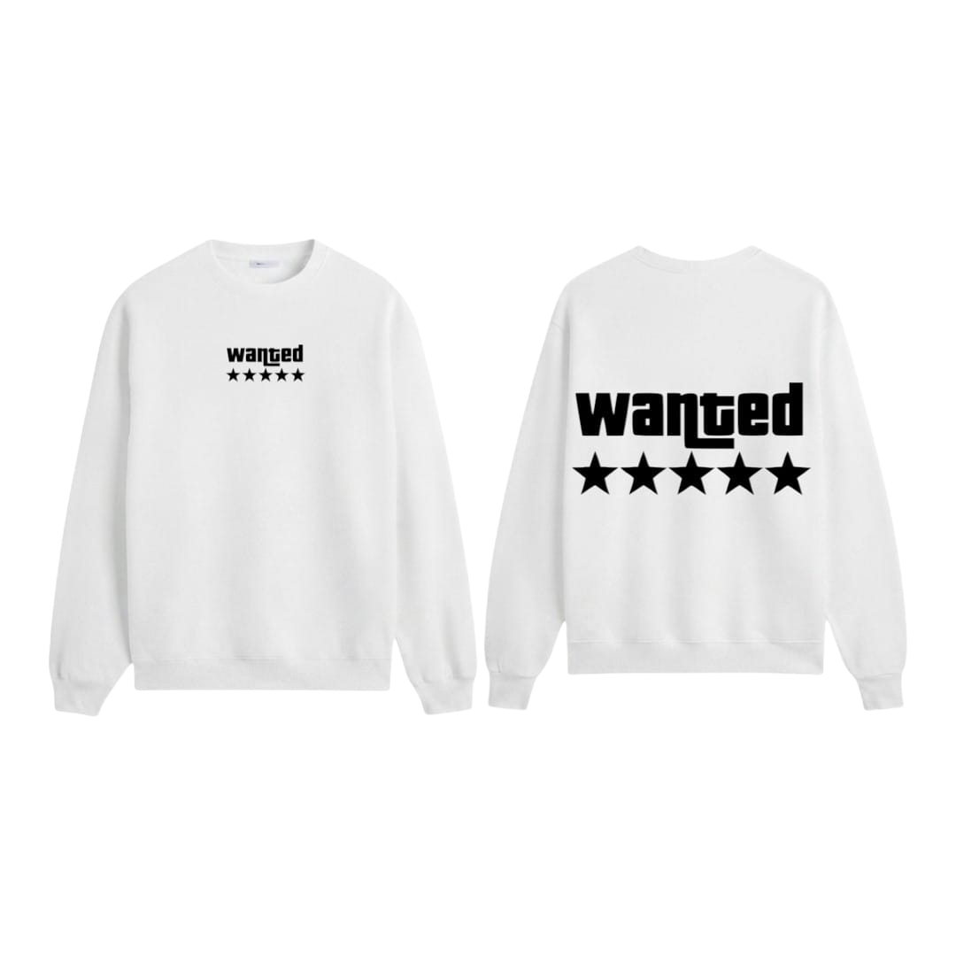 Wanted 5-Star Graphic Sweatshirt - Baby Blue