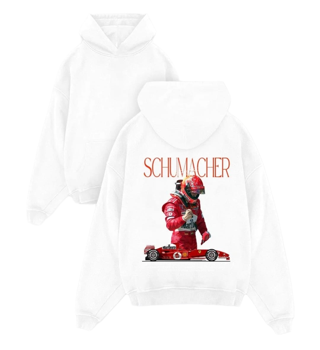 Gray Michael Schumacher Ferrari graphic hoodie