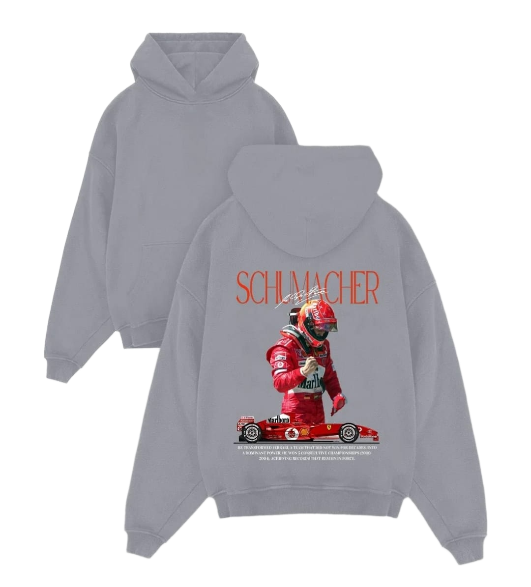 Black Michael Schumacher Ferrari graphic hoodie