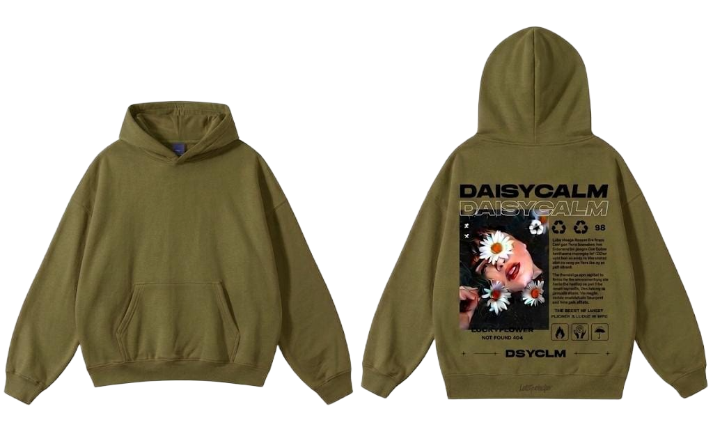 Pink Daisycalm Luckyflower graphic hoodie