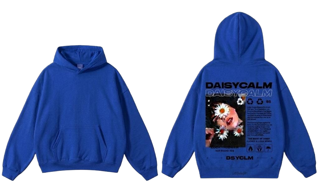 Beige Daisycalm Luckyflower graphic hoodie