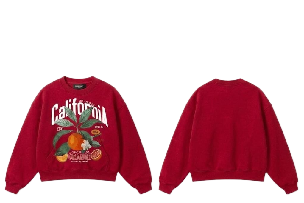 Black California Orange graphic crewneck sweatshirt