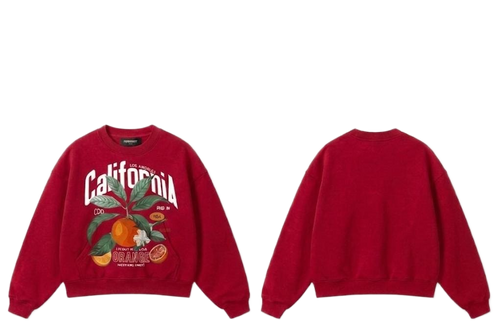 Black California Orange graphic crewneck sweatshirt
