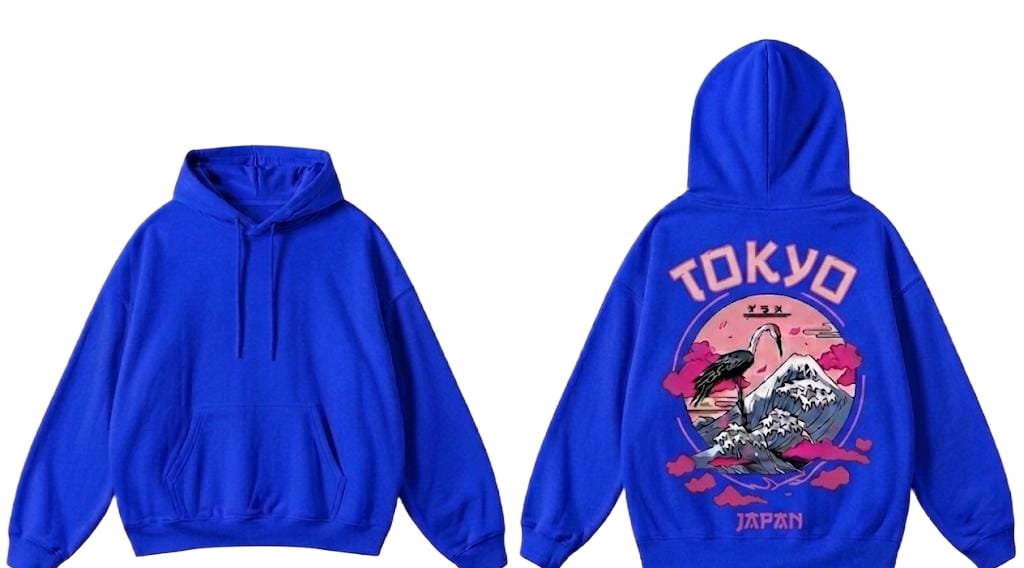 Gray Tokyo Flamingo Japan graphic hoodie