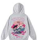 White Tokyo Flamingo Japan graphic hoodie