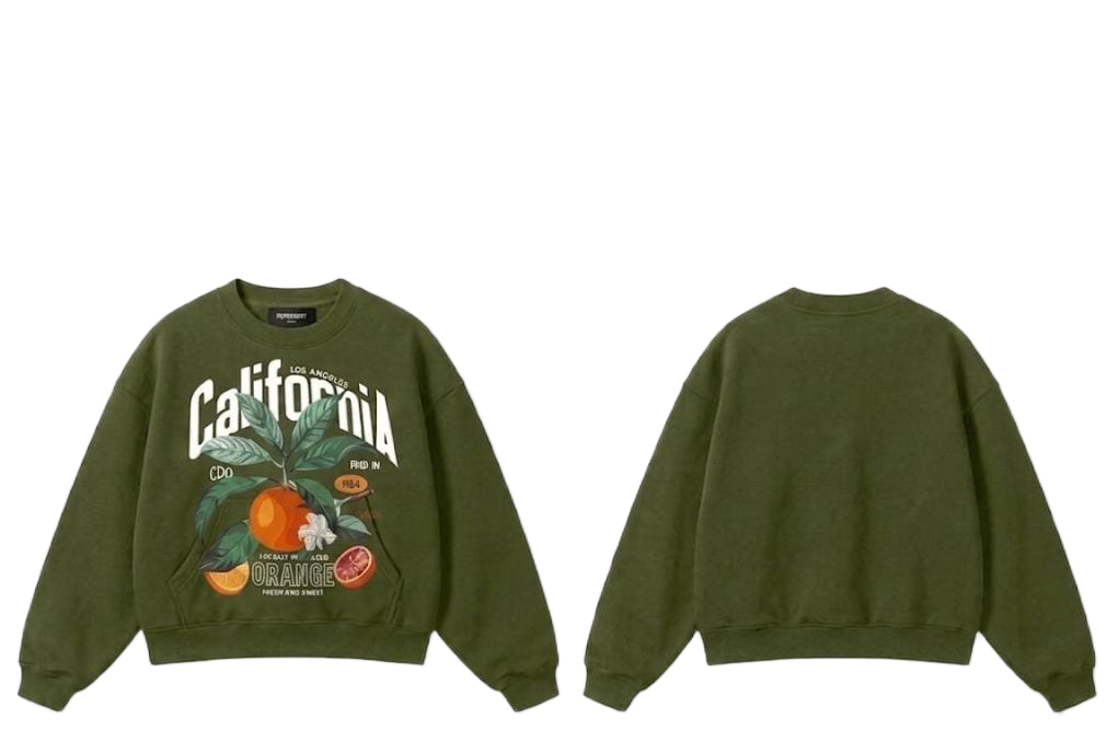 Cream California Orange graphic crewneck sweatshirt