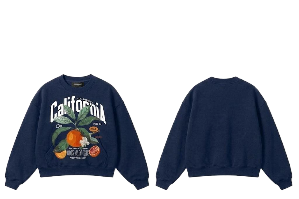 White California Orange graphic crewneck sweatshirt