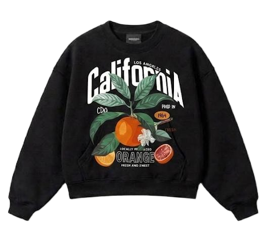 Gray California Orange graphic crewneck sweatshirt