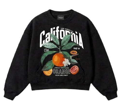 Gray California Orange graphic crewneck sweatshirt