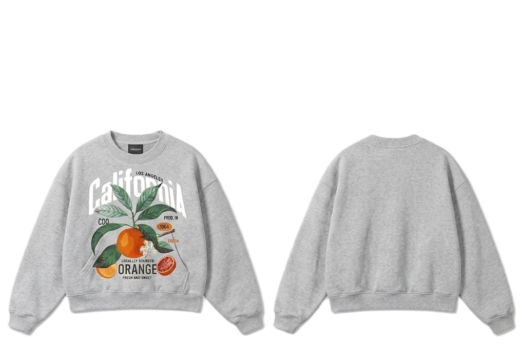 Red California Orange graphic crewneck sweatshirt