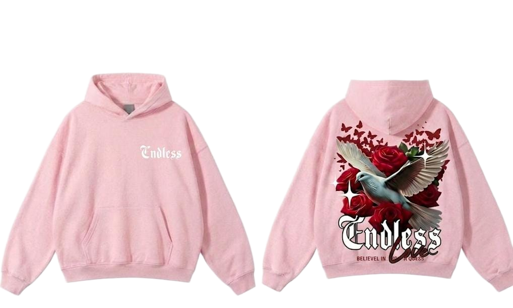 Navy Endless dove rose graphic hoodie