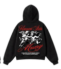 White Cherub Misery graphic zip hoodie