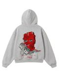 Black Money Talks red mask graphic zip hoodie