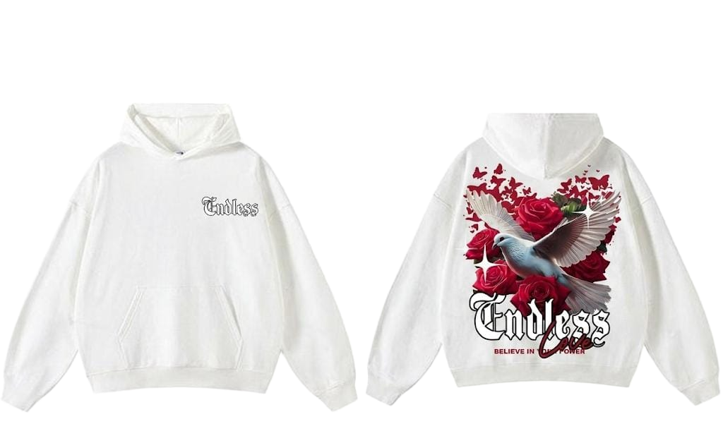 Pink Endless dove rose graphic hoodie