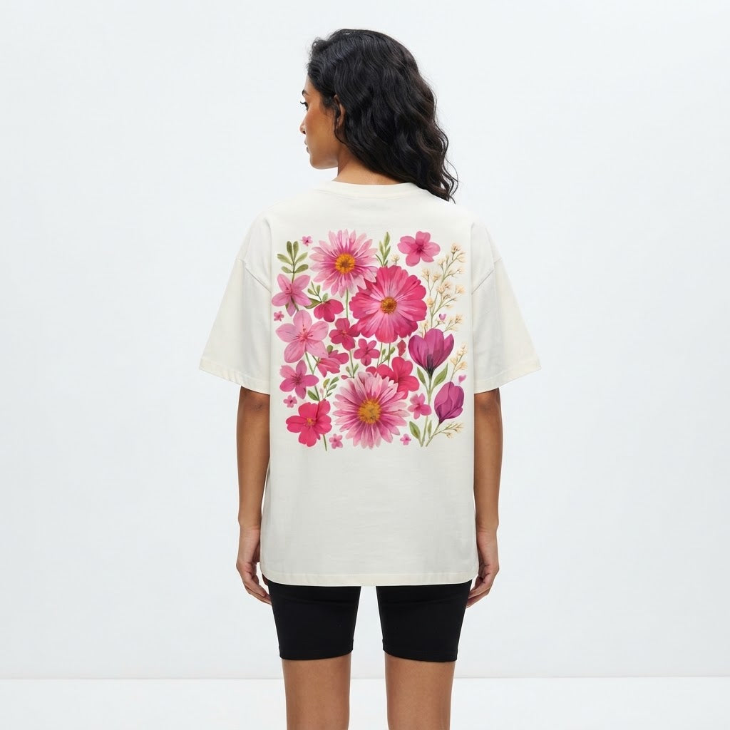 Blooming Floral Custom Cotton T-Shirt