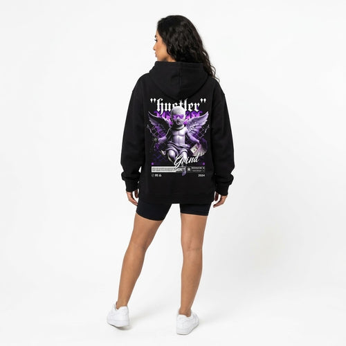Black Winged Cherub Graphic Hoodie