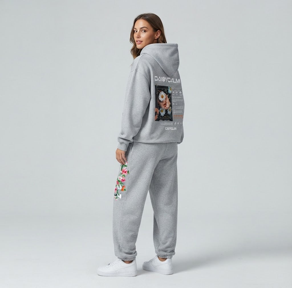 Floral Graphic Hoodie & Joggers Set