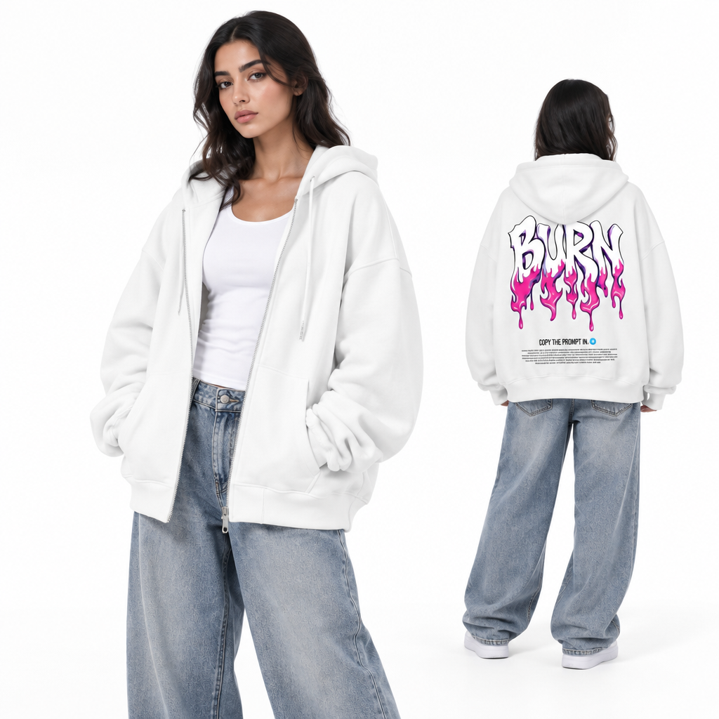 Burn Graphic Zip-Up Hoodie