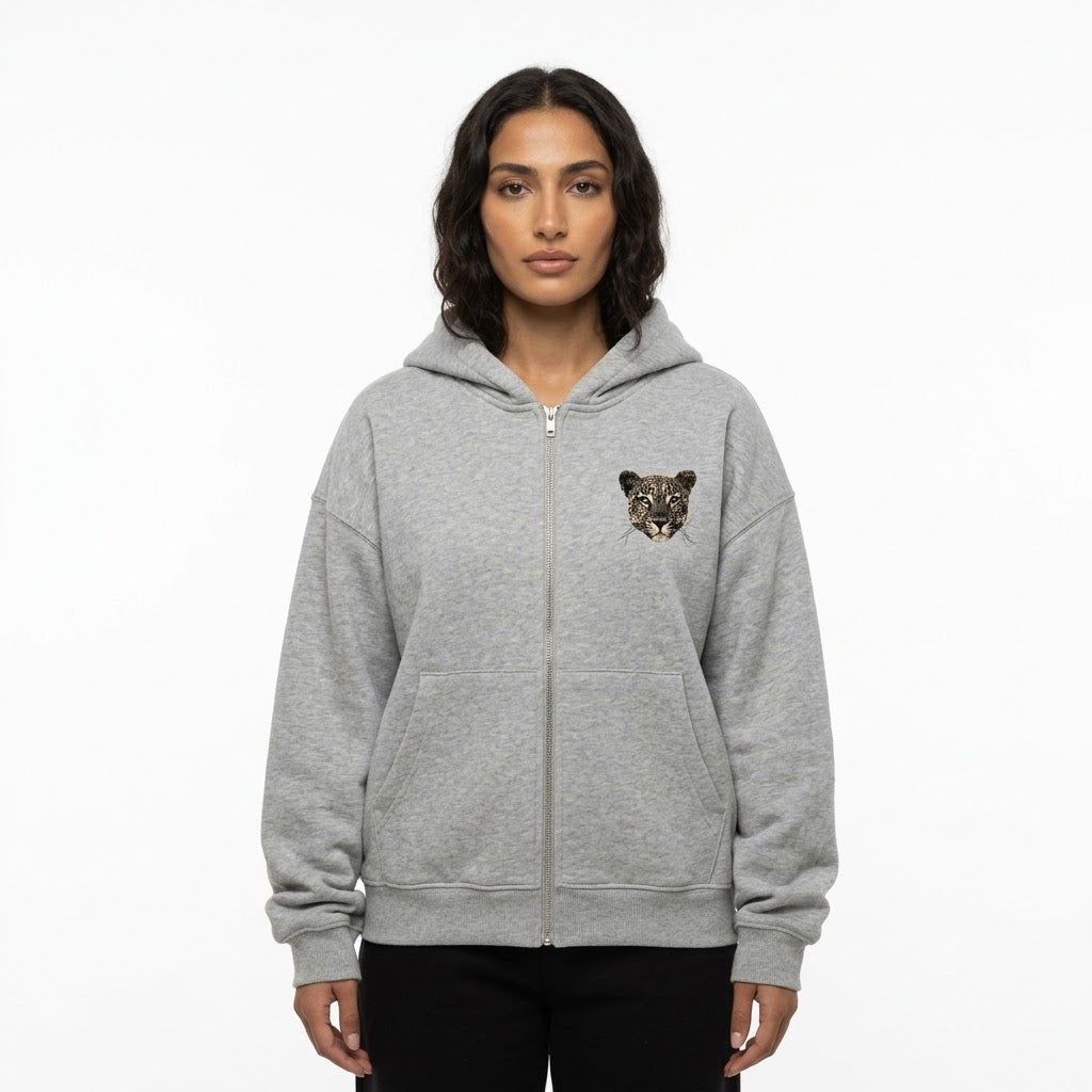 Rhude Leopard Zip-Up Hoodie