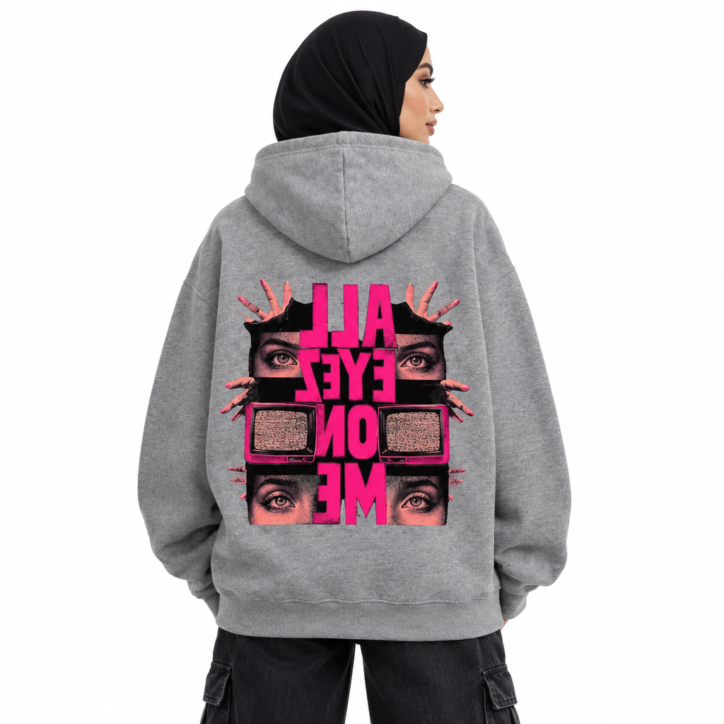 Graphic Print All Eyes on Me Hoodie