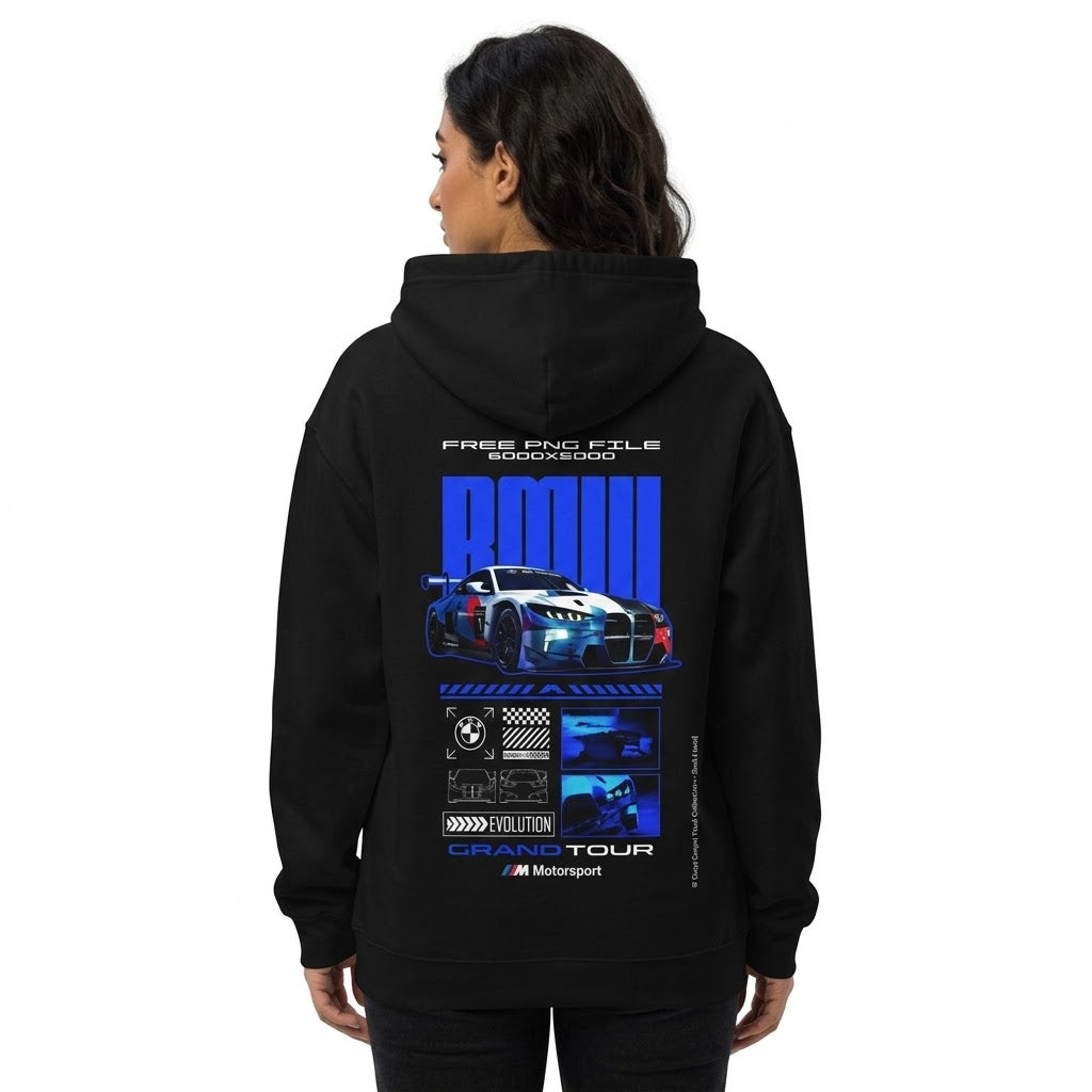 Black Blue Grand Tour Sports Car Hoodie