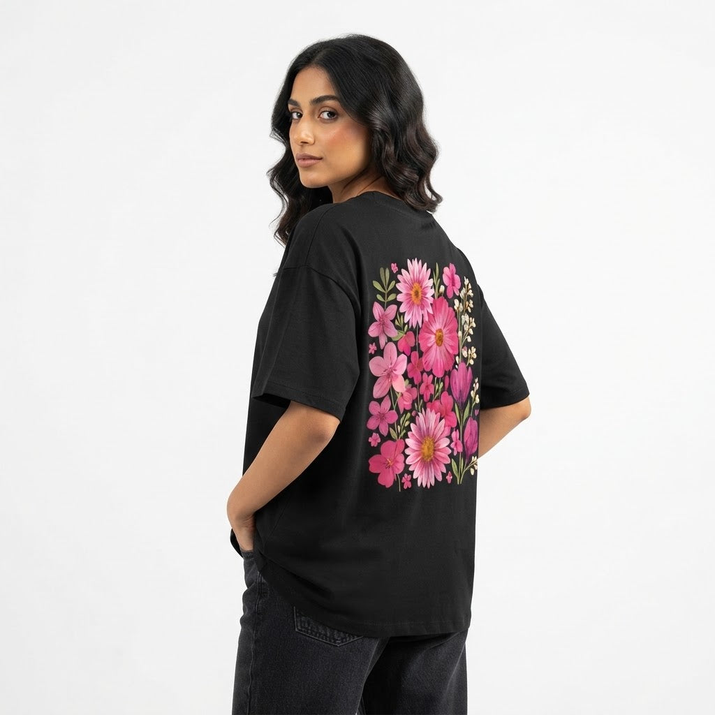 Blooming Floral Custom Cotton T-Shirt